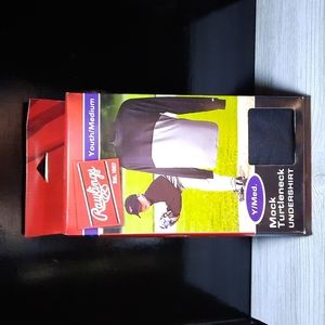 Rawlings Youth Medium Mock Turtleneck Undershirt Baseball Soccer Black Gray NIB